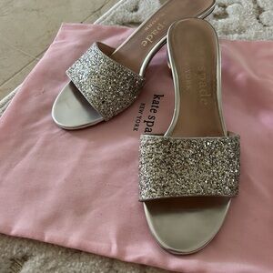 Kate Spade silver sequin sandals